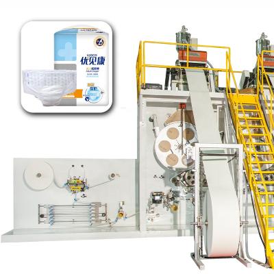 China Hotels PEIXIN Small Scale Fully Automatic Adult Pull Up Diaper Making Making Machine for sale