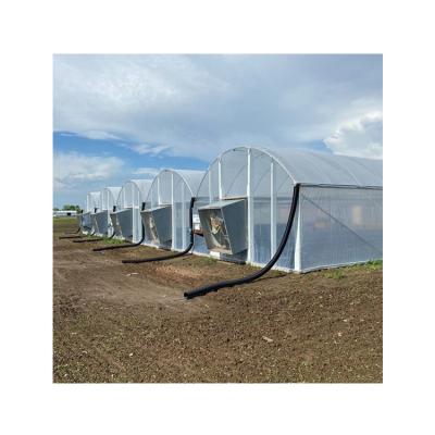 China Hot Dip Galvanized Good Quality Multi-span Steel High Tensile Strength Woven Film Agricultural Greenhouses for sale