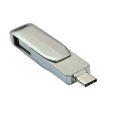 China Metal Free Sample Factory Custom USB2.0/USB3.0 64gb Total Capacity 2 in 1 Swivel USB Flash Drive for sale