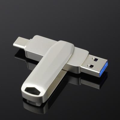 China Wholesale Metal USB Stick 16gb 32gb 64gb USB C Swivel 2 In 1 Usb Otg Flash Drive For Phone for sale