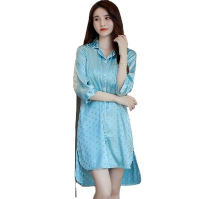 China Web Celebrity QUICK DRY Summer Women's Hot Style Ice Silk Long Loose 2021 New Pajamas for sale