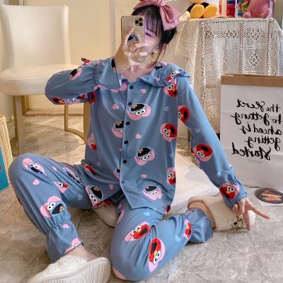 China Wholesale QUICK DRY Best Selling New Arrived Print Korean Sleepwear 2020 High Quality Two Piece Ladies Pajamas Sets for sale