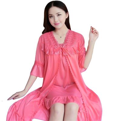 China QUICK DRY Women Pajamas Spring And Pajamas Autumn Summer Suspender Skirt Nightgown Two Sets Ice Silk Home Dress Suit For Women Summer for sale