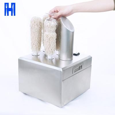 China Heavybao Stainless Steel Glassware Electric Commercial Dryer Polishing Cup Dryer and Gasket Wiping Machine Wine Glass Cup Polisher for sale