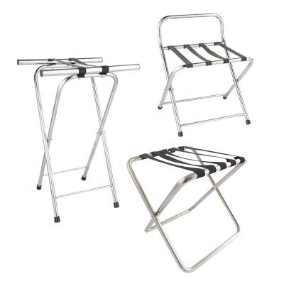 China Heavybao Stainless Steel Foldable Hotel Valet Valet Luggage Rack For Bedrooms for sale