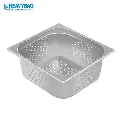 China Hotel Buffet Food Equipment Heavybao Gastronorm Container Perforated Stainless Steel GN Pan Restaurant Equipment for sale