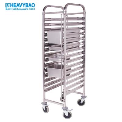 China Heavybao Hotel Trolley Heavybao Bakery Equipment Hotel Restaurant Service Mobile Food Cart Stainless Steel GN Pan Tray Trolley for sale