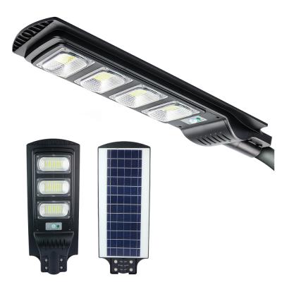 China KCD Eco-friendly P65 Remote Control Slim 100w 200w 300w Outdoor Integrated Remote Control Super Brightness All In One Led Solar Street Light for sale