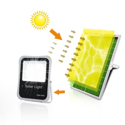 China LANDSCAPE KCD new design aluminum outdoor waterproof ip65 high power 100w 200w led solar powered flood lights for sale