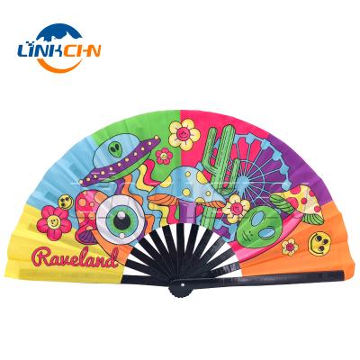 China China Custom Large Size Large Praise Printing Bamboo Folding Fans for sale