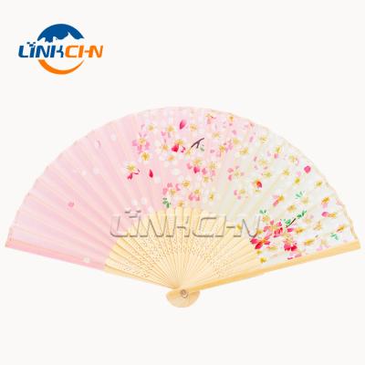 China China Stylish Bamboo Silk Hand Fans With Your Own Logo for sale