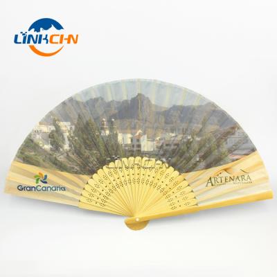 China China Popular Bamboo Paper Fan Banner Hand Held Retractable Fan for sale