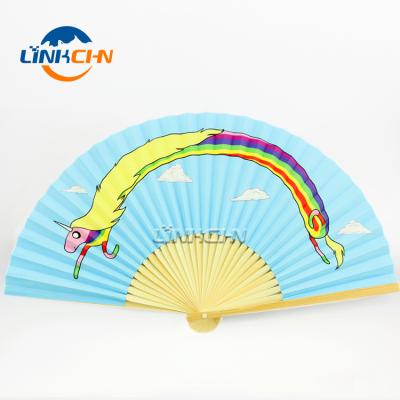 China China Wholesale Printed Luxury Bamboo Hand Paper Fan For Advertising for sale