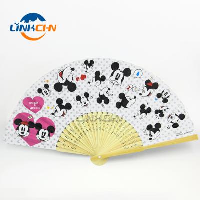 China Promotional China Hand Held Bamboo Silk Fan For Kids for sale