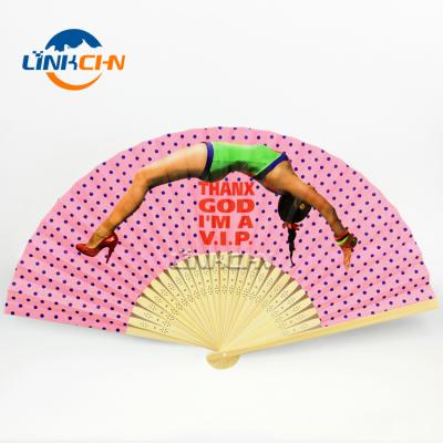 China China Popular Decorative Bamboo Nylon Hand Foldable Fans For Events for sale