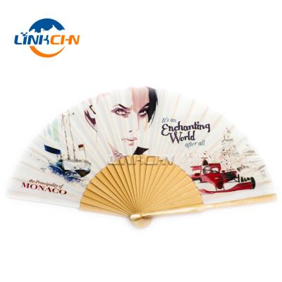 China China Hot Selling White Natural Wood Hand Held Folding Fan For Event Favors for sale