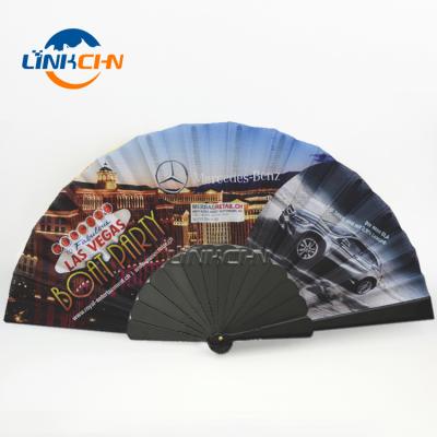 China 2019 New China Style Plastic Sticks Cloth Hand Fan As A Gift for sale