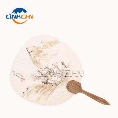 China China Promotional Custom Art Paper Circular Hand Fans for sale