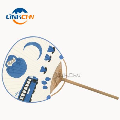 China China high quality with bamboo for promotion round hand fan for sale