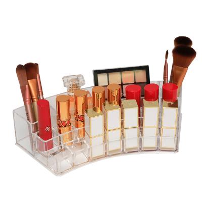 China Viable Women's Professional Luxury For Brush Holder Acrylic Cosmetic Storage Box High Quality Clear Lipstick Makeup Organizer for sale