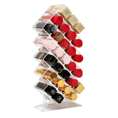 China New Viable Factory Fish Type Makeup Organizer Display Clear Acrylic Lipstick Holder Cosmetic Lipstick Display Holder for sale