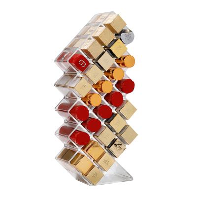 China Factory New Viable High Quality Factory Fish Type Makeup Organizer Display Clear Acrylic Lipstick Holder Cosmetic Lipstick Display for sale