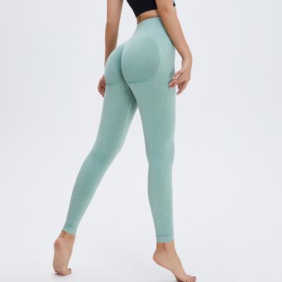 China Breathable Yoga Leggings Women Fitness Control Belly Sports Seamless Gym Pants 2021 for sale