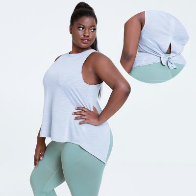 China Factory Direct Sale Breathable Sports Shirts Women Plus Size Gym Sleeveless White Tops for sale