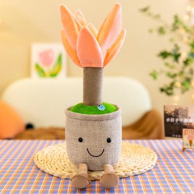 China 100% Pp Cotton Inside Imagination Tulip Plants Plush Room Decoration Toy Creative Potted Flower Pillow Super Soft succulent plants Plant Plush Toy for sale