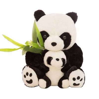 China 100% Pp Cotton Inside Large Size Panda Doll Plush Toy Panda Bear Pillow eating Bamboo Bear Birthday Gift For Girl Super Soft Stuffed Animal Toys for sale