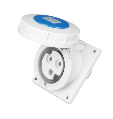 China IP67 Waterproof Industrial Type Socket , Wall Mounted 32 Amp Industrial Socket for sale