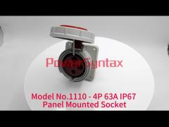 Model No.1110 - 4P 63A IP67 Panel Mounted Socket