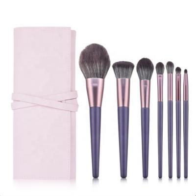 China Angular Blush High Quality Most Popular Vegan Make Up Brushes 7pcs Custom Cosmetic Makeup Brush Set for sale