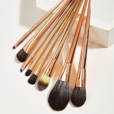 China Angular Blush Long Lasting High Quality Cosmetic Brush Set Rose Gold Makeup Brush Personalized Hair Brush Set for sale