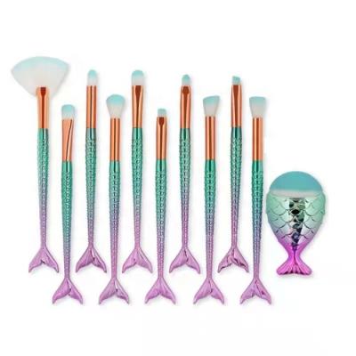 China Bling Color Aluminum Magic Novelty Crystal Olive Fish Scale Clear Handle 16 Pcs Professional Makeup Set Brush OEM for sale