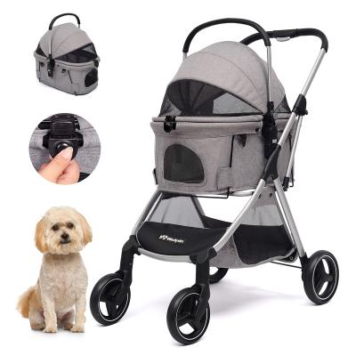 China High Quality Folding Four Wheel Dogs Travel Carrier Cart Pet Stroller for Dogs and Cat for sale