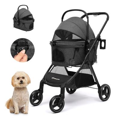 China Dogs Customized Lightweight Pet Stroller Cat Dog Cage Stroller For Small Animals for sale