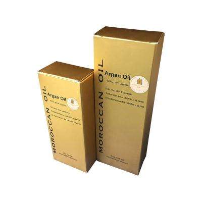 China Recyclable Custom Gold Card Box Packaging Logo for Hair and Skin Care Oil for sale