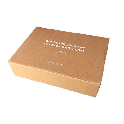 China Recyclable White Color Logo Printed Kraft Paper Flat Packed Clothing Messenger Box for sale