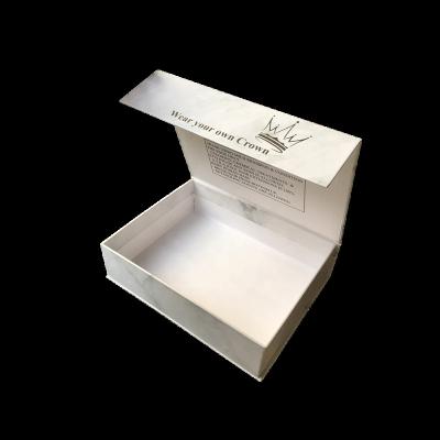 China Silver Foil Logo Gift Box Recyclable Durable Magnetic Rigid Basket Closure Gift Box For Wigs Hair-extension for sale