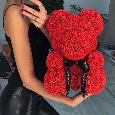 China Amazon Hot Selling Materials Recycled Blank Black Stuffed Rainbow Lead Industry Top Quality Teddy Rose Bear for sale