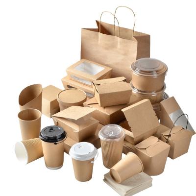 China Biodegradable Printed Disposable Catering Paper Food Packaging Quick Box for sale