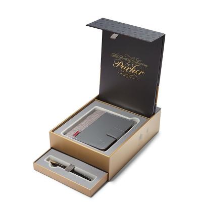 China Custom Recyclable Eco-Friendly Logo Custom Paper Recyclable Stylus Ball Pen Packaging Gift Box Luxury Bamboo Case With VIP Card Pen And Pen Gift Box for sale