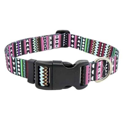 China Personalized Small Medium Large Dogs Collar with Quick Release Buckle, Adjustable Dog Collars with Geometric Floral Patterns for sale