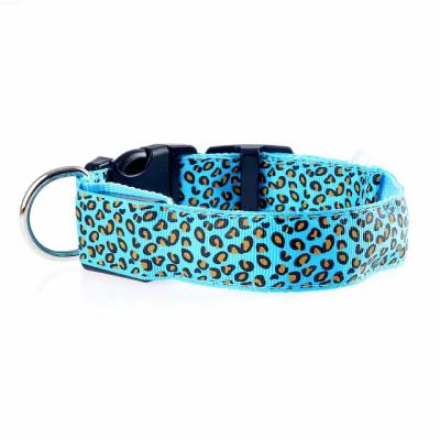 China Stocked Waterproof Multicolor Flashing Striped  Pet Dog Collar Night Safety Usb Rechargeable Nylon Led Dog Collars for sale