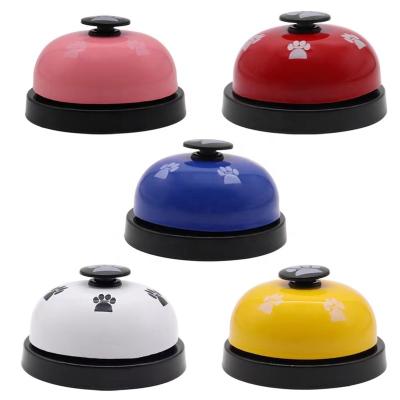 China Sustainable Dog Training Bell for Door Potty Training Metal Desk Ring to Go Outside Communication Device Paw Print Bells Agility for sale