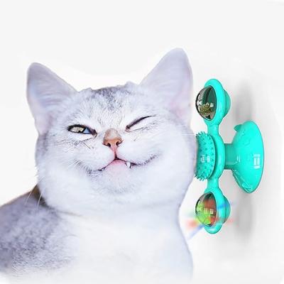 China Sustainable Windmill Cat Toy Turntable Interactive Cat String Toys with Suction Cup Wall Mount Funny Cats Spinner with Rotatory Toy Ball for sale