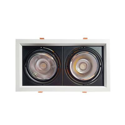 China Desktop Factory Price 24W White Both Heads Led Light Downlight Recessed Square Led Grill Light for sale