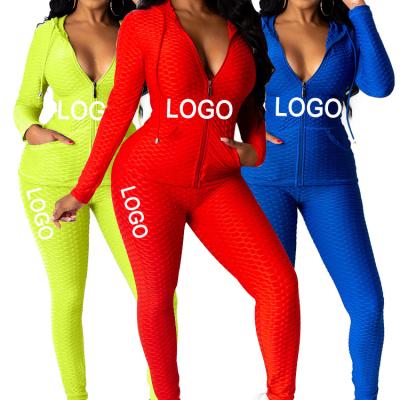 China Autumn New Fashion High Quality Breathable Yoga Set Breathable And Comfortable Women Sport Leggings And Suit Jacket With Zipper Sports Wear for sale