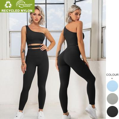 China Breathable Yoga Set Gym Fitness Sports Suits Workout Clothes For Running Sports Women High Waist Leggings Sportswear Bra+pants for sale